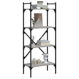 Berkfield Home Bookcase 4-Tier Grey Sonoma 56x31.5x138.5 cm Engineered Wood - thumbnail 3