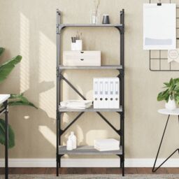 Berkfield Home Bookcase 4-Tier Grey Sonoma 56x31.5x138.5 cm Engineered Wood - thumbnail 1