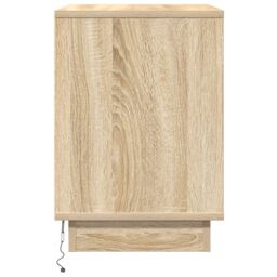 Berkfield Home Bedside Cabinets with LED 2 pcs Sonoma Oak 50x34.5x50 cm in Beige - thumbnail 7