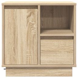 Berkfield Home Bedside Cabinets with LED 2 pcs Sonoma Oak 50x34.5x50 cm in Beige - thumbnail 6