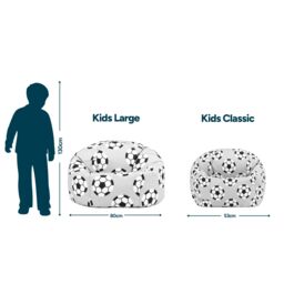 icon Kids Classic Medium Football Print Dome Bean Bag in Pale Grey - Size: Small - thumbnail 7