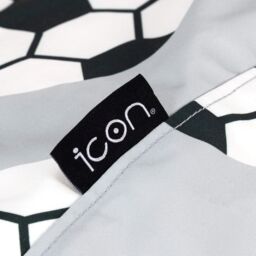 icon Kids Classic Medium Football Print Dome Bean Bag in Pale Grey - Size: Small - thumbnail 5