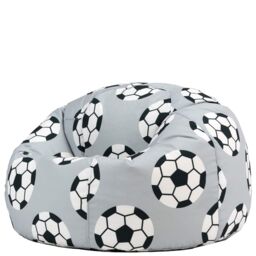 icon Kids Classic Medium Football Print Dome Bean Bag in Pale Grey - Size: Small - thumbnail 2
