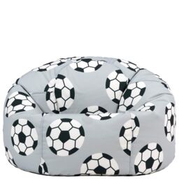 icon Kids Classic Medium Football Print Dome Bean Bag in Pale Grey - Size: Small - thumbnail 3