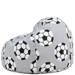 icon Kids Classic Medium Football Print Dome Bean Bag in Pale Grey - Size: Small - thumbnail 4