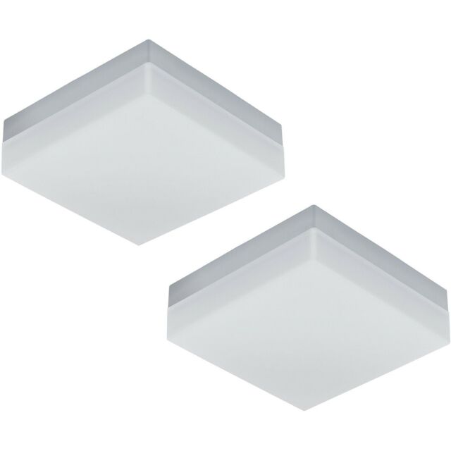 Loops 2 PACK IP44 Outdoor Wall Light White Plastic 8.2W Built in LED Porch Lamp - image 1