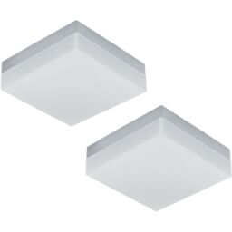 Loops 2 PACK IP44 Outdoor Wall Light White Plastic 8.2W Built in LED Porch Lamp