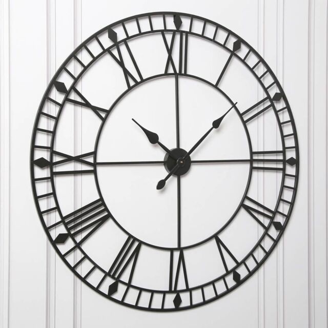 Home Garden Direct EOS - Skeleton Wall Clock with Roman Numerals - 100x100 in Gold - image 1