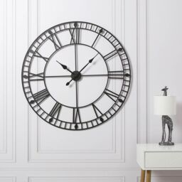 Home Garden Direct EOS - Skeleton Wall Clock with Roman Numerals - 100x100 in Gold - thumbnail 3