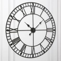 Home Garden Direct EOS - Skeleton Wall Clock with Roman Numerals - 100x100 in Gold - thumbnail 1