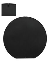 MirrorOutlet Black Framed Flat Bottom Circular Garden Wall Mirror (126CM X 120CM) - Size: 1 Pack - thumbnail 4