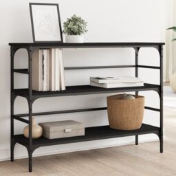 Berkfield Home Console Table Black 100x32x75 cm Engineered Wood - Size: 100 x 32 x 75 cm - thumbnail 1