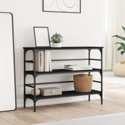 Berkfield Home Console Table Black 100x32x75 cm Engineered Wood - Size: 100 x 32 x 75 cm - thumbnail 3