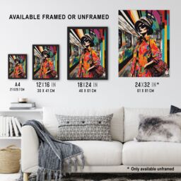 Artery8 Wall Art Print Paris Metro Parisian Fashion Collage Artwork Rainbow Train Station Retro Colour Patterns Vibrant Colourful Bold Pop Art Modern - thumbnail 3