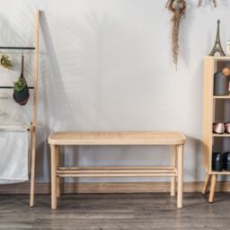 Nordlys Scandinavian Wooden Entryway Bench with Storage in Brown - thumbnail 5