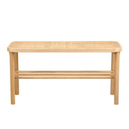 Nordlys Scandinavian Wooden Entryway Bench with Storage in Brown - thumbnail 4