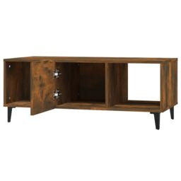 Berkfield Home Coffee Table Smoked Oak 102x50x40 cm Engineered Wood in Brown - Size: 102 x 50 x 40 cm - thumbnail 6