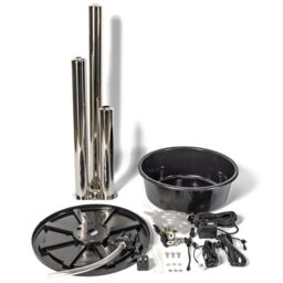 Primrose 3 Tube Water Feature Fountain Cascade Silver Brushed Steel Garden in Metallic Silver - thumbnail 6