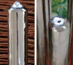 Primrose 3 Tube Water Feature Fountain Cascade Silver Brushed Steel Garden in Metallic Silver - thumbnail 5