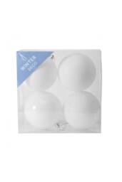 KDMD 10cm White Shatterproof Baubles x4 - thumbnail 2