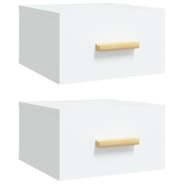 Berkfield Home Wall-mounted Bedside Cabinets 2 pcs White 35x35x20 cm - Size: 35 x 35 x 20 cm - image 1