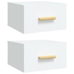 Berkfield Home Wall-mounted Bedside Cabinets 2 pcs White 35x35x20 cm - Size: 35 x 35 x 20 cm - thumbnail 1