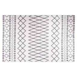 Berkfield Home Rug Washable 80x150 cm Black & White Anti Slip - Size: 100 cm diameter - thumbnail 1