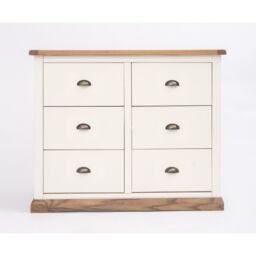 Cabinet Bits Tropea 6 Drawer Chest of Drawers Brass Cup Handle in Off-White