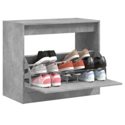 Berkfield Home Shoe Cabinet Concrete Grey 80x42x69 cm Engineered Wood - Size: 80 x 42 x 69 cm - thumbnail 1