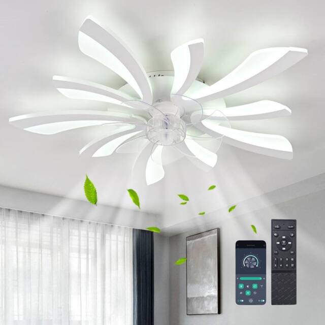 NIVOR 70cm 7 Blade LED Dimmable Ceiling Fan with Remote & Light Adjustable in White - image 1