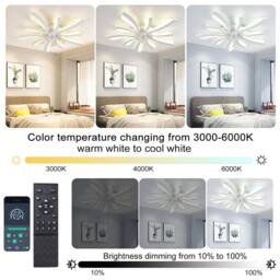 NIVOR 70cm 7 Blade LED Dimmable Ceiling Fan with Remote & Light Adjustable in White - thumbnail 4