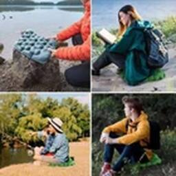 Havendro Dark Green Folding Inflatable Seat Cushion Travel Camping Hiking - thumbnail 2