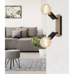 Netlighting Martha Twin Ceiling Spotlight Black 2x E27 - thumbnail 6