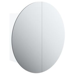 Berkfield Home Bathroom Cabinet with Round Mirror&LED White 40x40x17.5 cm - thumbnail 2