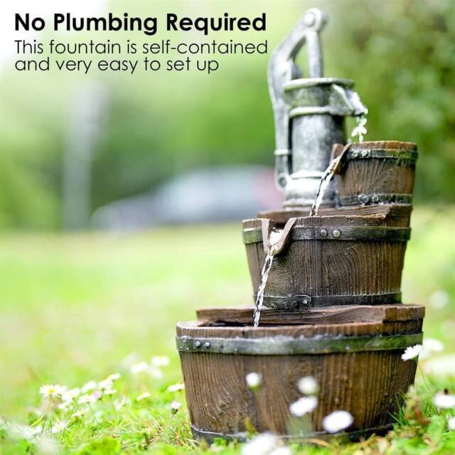 EONLION Water Feature Outdoor Indoor LED Fountain in Brown - Size: 100 cm - image 1
