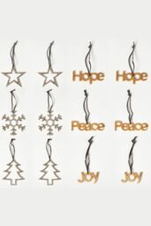 Homescapes Set of 12 Gold & Silver Christmas Tree Decorations - thumbnail 1
