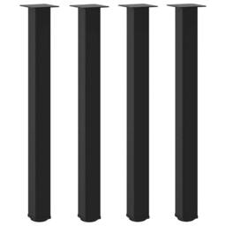 Berkfield Home Coffee Table Legs 4 pcs Black 100-102 cm Steel - thumbnail 1