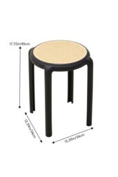 Living and Home 6 PCS Plastic Backless Stacking Stool in Black - thumbnail 6
