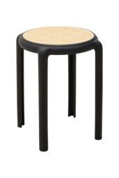 Living and Home 6 PCS Plastic Backless Stacking Stool in Black - thumbnail 5