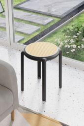Living and Home 6 PCS Plastic Backless Stacking Stool in Black