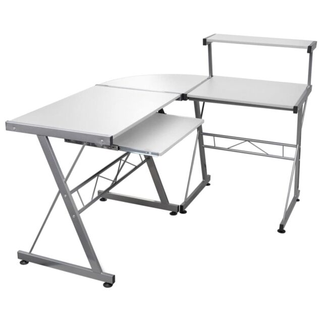 Berkfield Home Corner Computer Desk White 132x112x99 cm Engineered Wood - Size: 132 x 112 x 99 cm - image 1