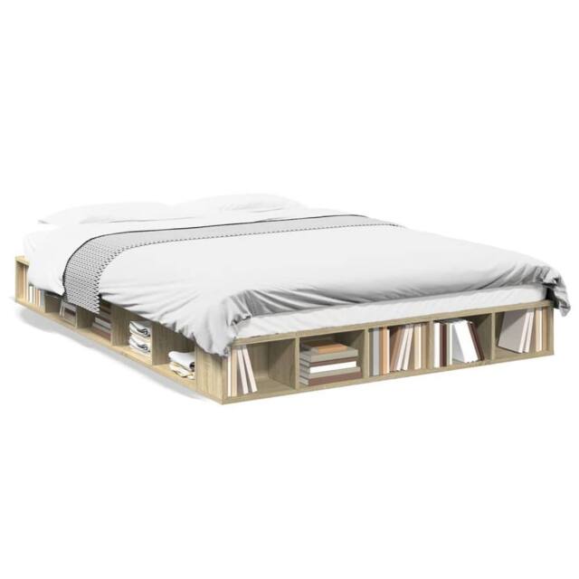 Berkfield Home Bed Frame without Mattress Sonoma Oak 160x200 cm in Light Oak - image 1