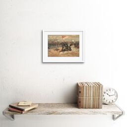 "Artery8 Wall Art Print Thulstrup Sheridan's Ride American Civil War USA Framed in White - Size: W7"" x H9""" - thumbnail 2