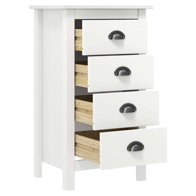 Berkfield Home Sideboard Hill White 46x35x80 cm Solid Pine Wood - Size: 46 x 35 x 80 cm - image 1