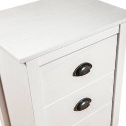 Berkfield Home Sideboard Hill White 46x35x80 cm Solid Pine Wood - Size: 46 x 35 x 80 cm - thumbnail 6