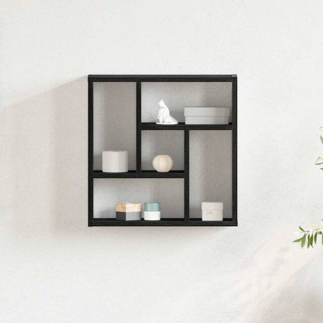 Berkfield Home Wall Shelf Black Oak 45x16x45 cm Engineered Wood - Size: 45 x 16 x 45 cm - image 1