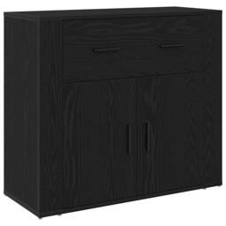 Berkfield Home Sideboard Black Oak 80x33x70 cm Engineered Wood - Size: 80 x 33 x 70 cm - thumbnail 3