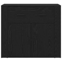 Berkfield Home Sideboard Black Oak 80x33x70 cm Engineered Wood - Size: 80 x 33 x 70 cm - thumbnail 6