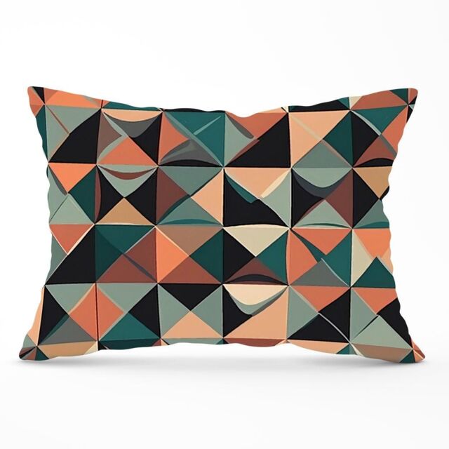 Warren Reed - Designer Geometric Print Pattern Cushions in Green - Size: 60 cm x 60 cm - image 1