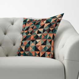 Warren Reed - Designer Geometric Print Pattern Cushions in Green - Size: 60 cm x 60 cm - thumbnail 3